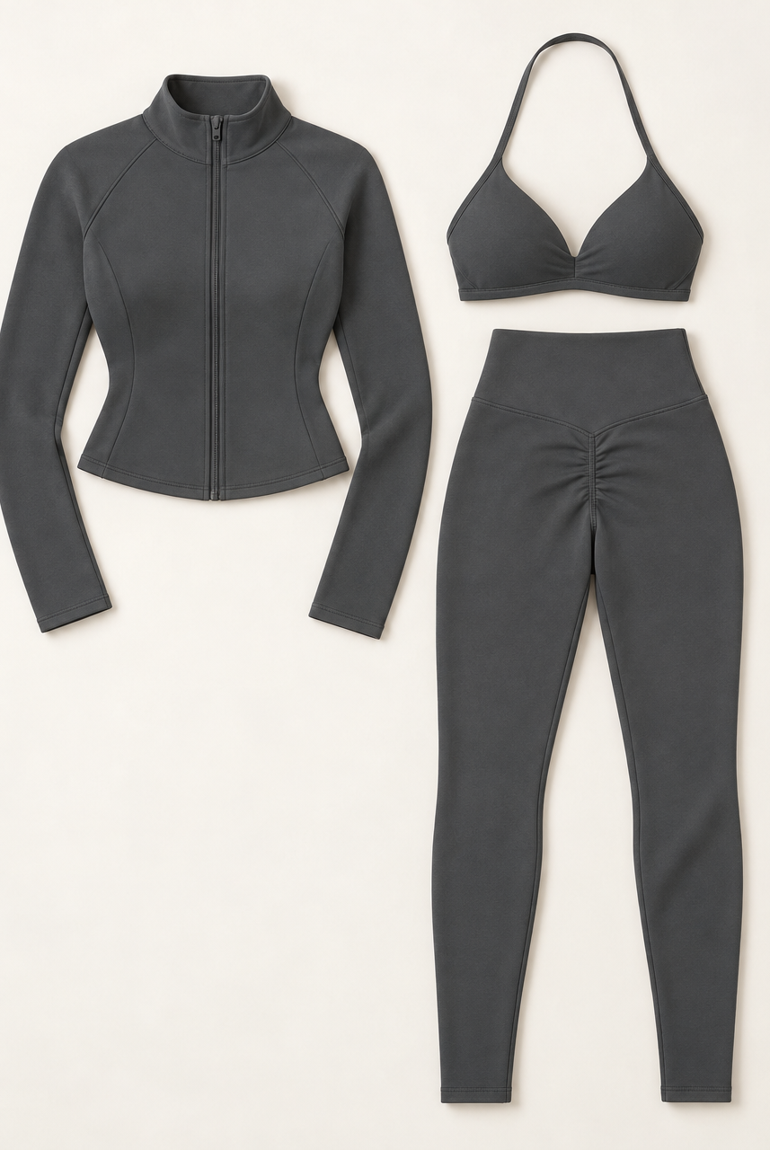 SuperSculpt 3-Piece Set Slate Grey flat lay