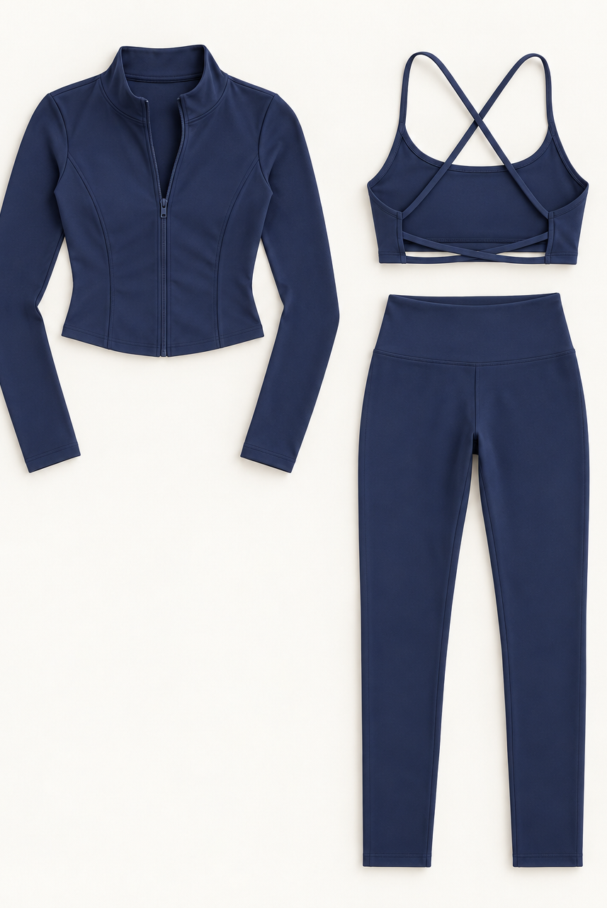 Core 3-Piece Set Navy Blue flat lay