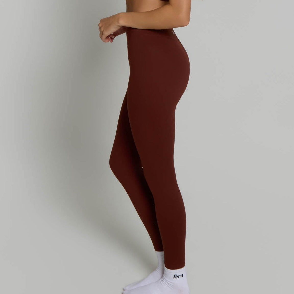 High Waisted Leggings - Chocolate Brown