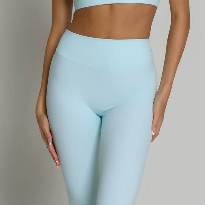 High Waisted Leggings - Powder Blue