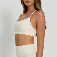 Core Backless Sports Bra | Ivory White - SALE.