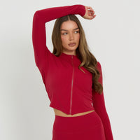 Core Zip-Up Jacke | Kirschrot – SALE