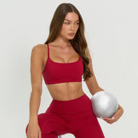 Core Backless Sports Bra | Cherry Red - SALE