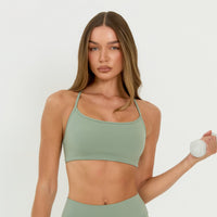 Core Backless Sports Bra | Matcha Green - SALE