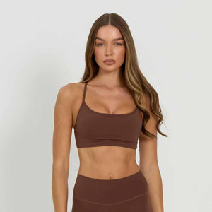 Core Backless Sports Bra | Espresso
