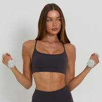 Core Backless Sports Bra | Charcoal Grey - SALE.