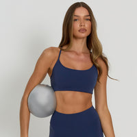 Core Backless Sports Bra | Navy Blue - SALE