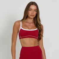 Contrast Sports Bra | Cherry Red - SALE
