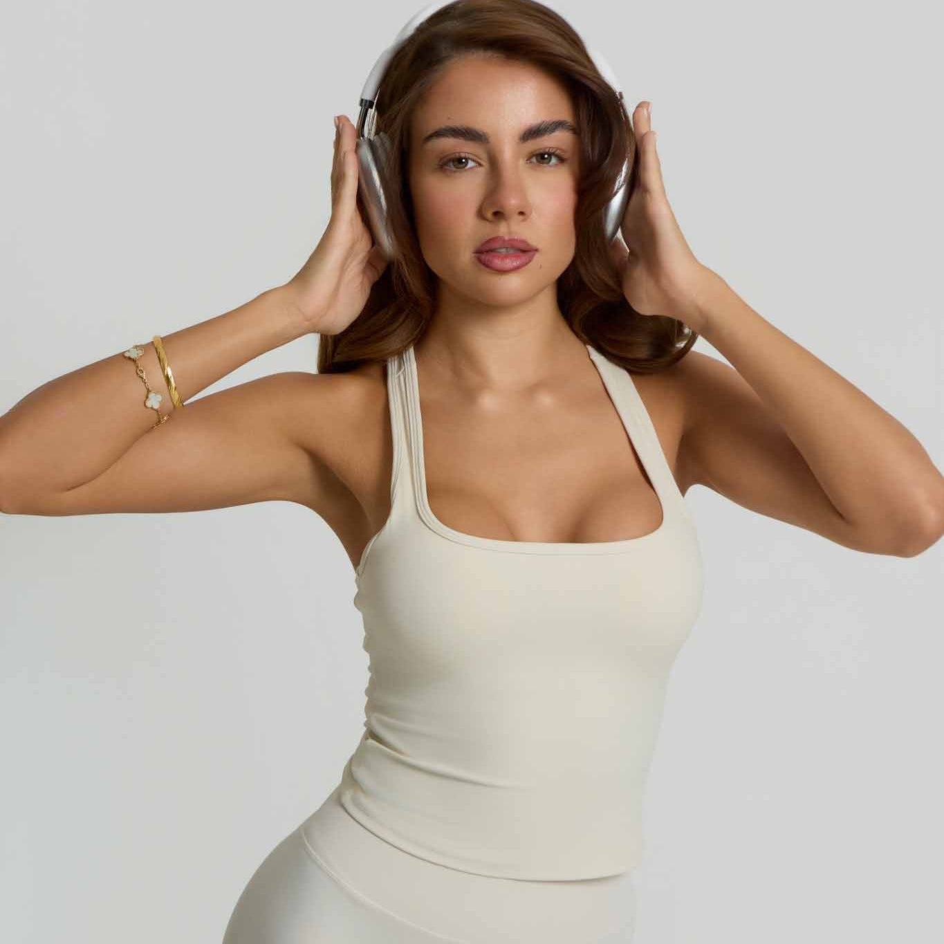 Core Racer Back Tank | Ivory White