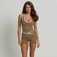 Flow Wrap-Over High Waisted Shorts | Mocha Brown - SALE