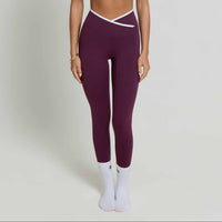 Flow Wrap-Over High Waisted Leggings | Plum - SALE