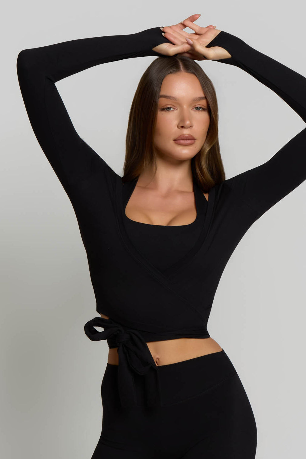 Ballet Wrap Top - Shadow Black