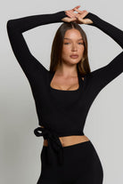 Ballet Wrap Top - Shadow Black