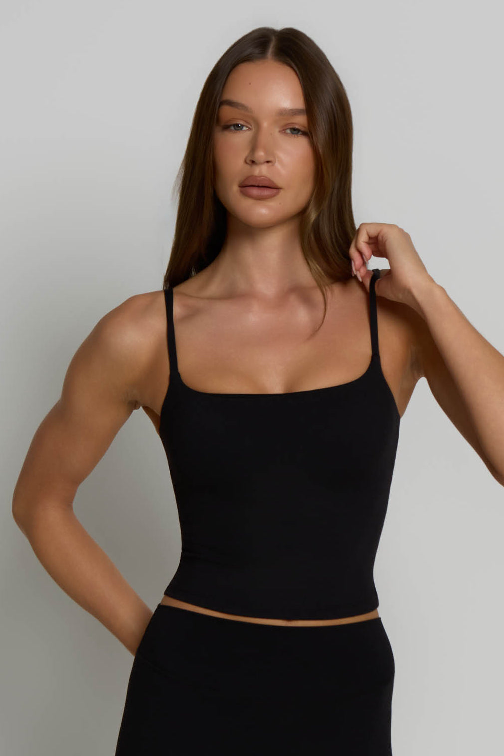 Square Neck Vest - Shadow Black