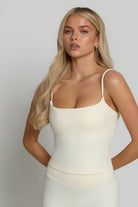 Square Neck Vest - Ivory White