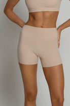 High-Waisted Shorts - Tan