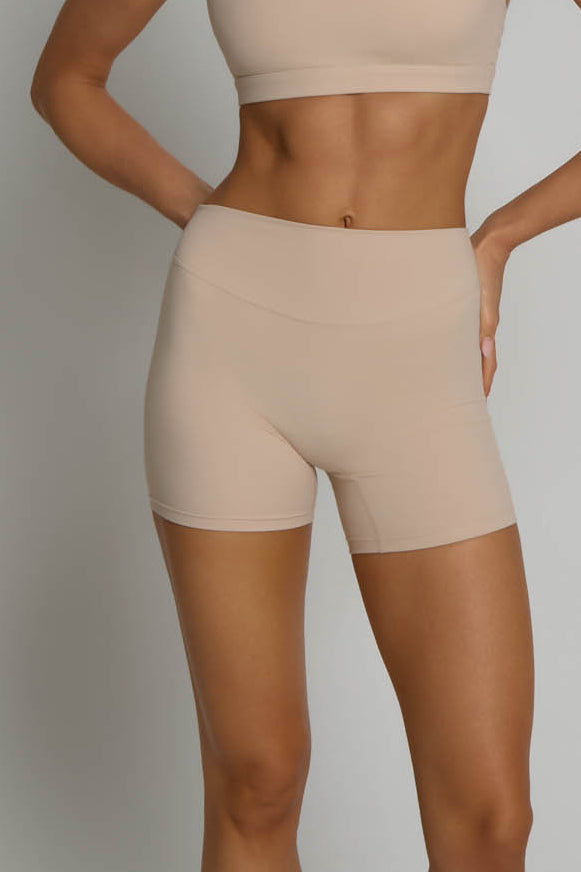 High-Waisted Shorts - Tan