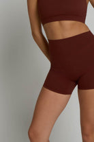 High-Waisted Shorts - Chocolate Brown
