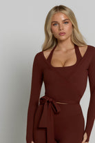 Ballet Wrap Top - Chocolate Brown