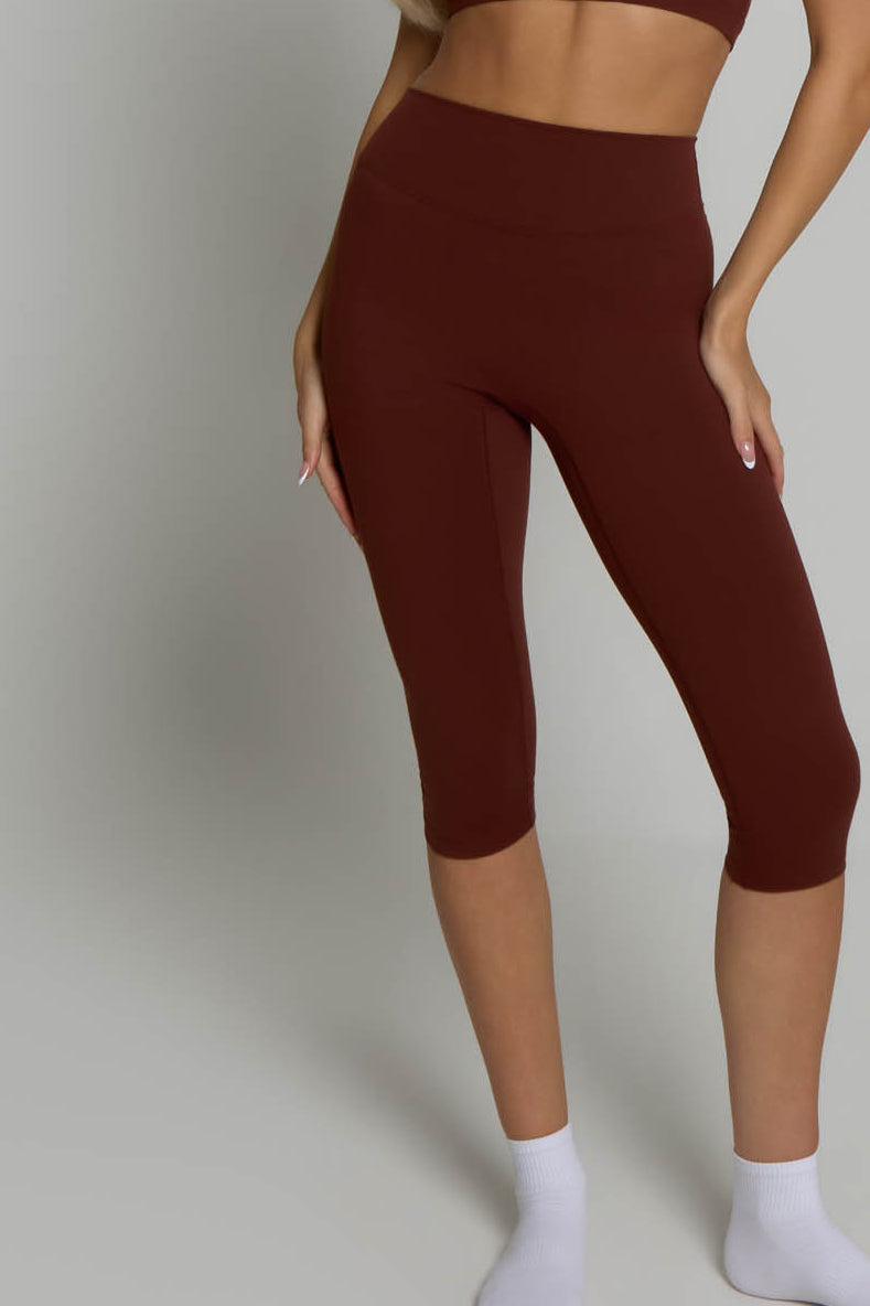 Capri Leggings - Chocolate Brown