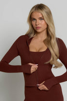 Zip-Up Jacket - Chocolate Brown
