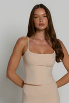 Square Neck Vest - Tan