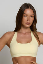 Halter Sports Bra - Buttercream