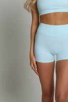 High-Waisted Shorts - Powder Blue