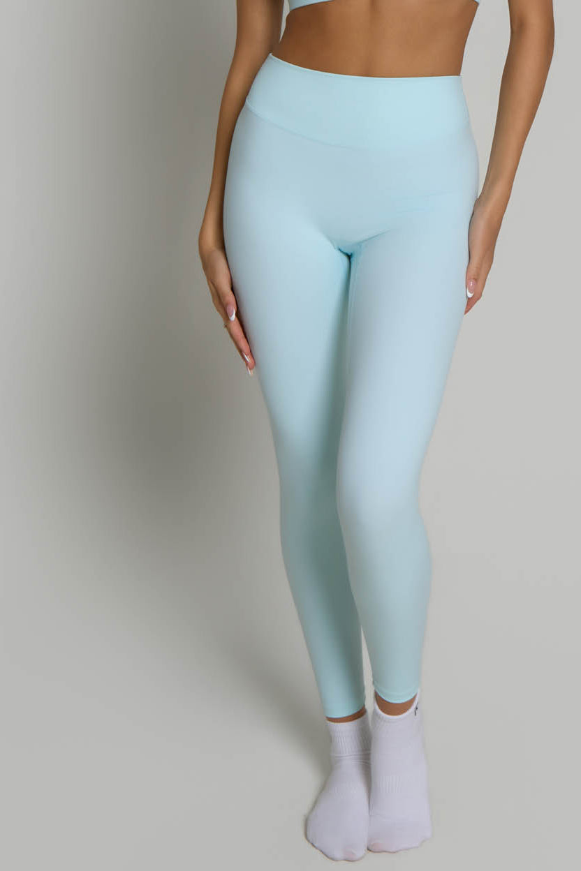 High Waisted Leggings - Powder Blue