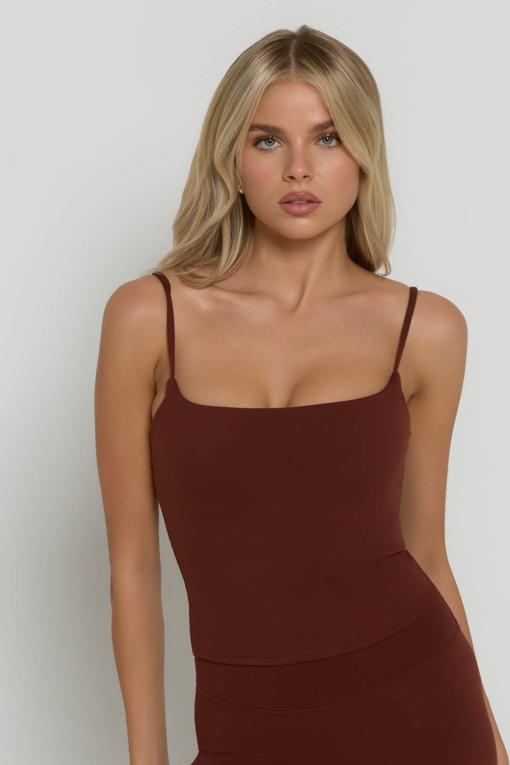 Square Neck Vest - Chocolate Brown