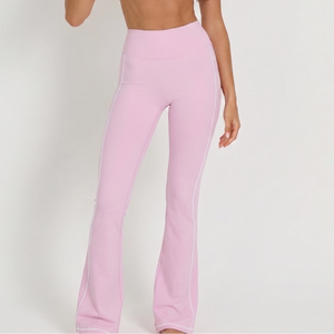 Kontrast-Leggings mit ausgestelltem Bein | Altrosa
