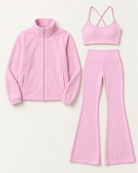 core-bra-flares-fleece-set-blush-pink flat lay