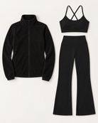 core-bra-flares-fleece-set-shadow-black flat lay