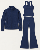 core-tank-flares-fleece-set-navy-blue flat lay