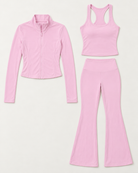 core-tank-flares-zip-up-jacket-set-blush-pink flat lay