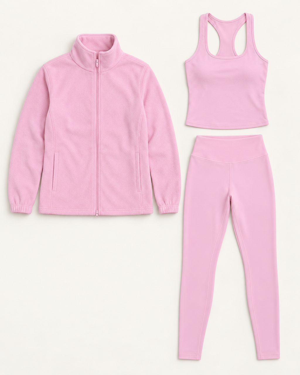 core-tank-leggings-fleece-set-blush-pink flat lay