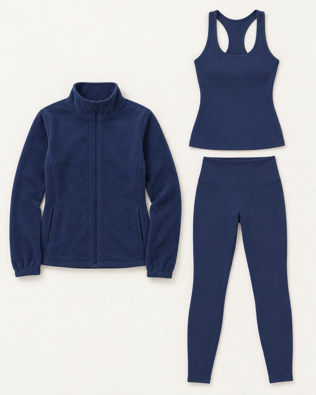 core-tank-leggings-fleece-set-navy-blue flat lay