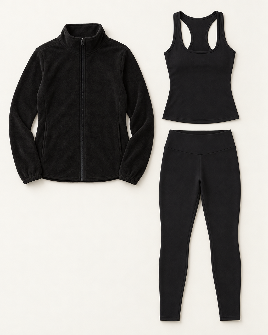 core-tank-leggings-fleece-set-shadow-black flat lay