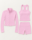 core-tank-shorts-zip-up-jacket-set-blush-pink flat lay
