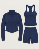 core-tank-shorts-zip-up-jacket-set-navy-blue flat lay