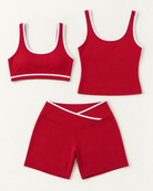 flow-bra-tank-shorts-set-cherry-red flat lay