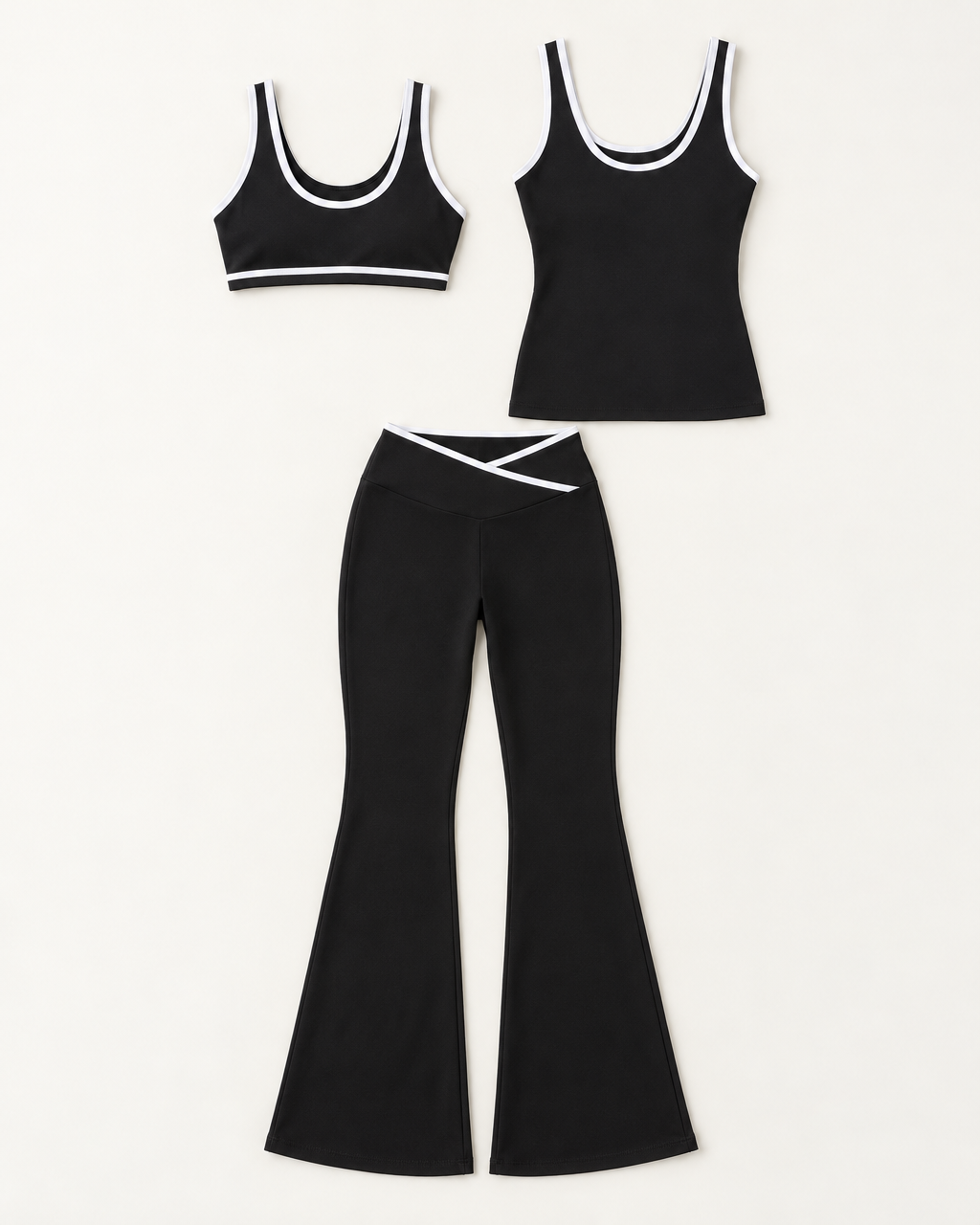 Flow 3-Piece Set Shadow Black flat lay