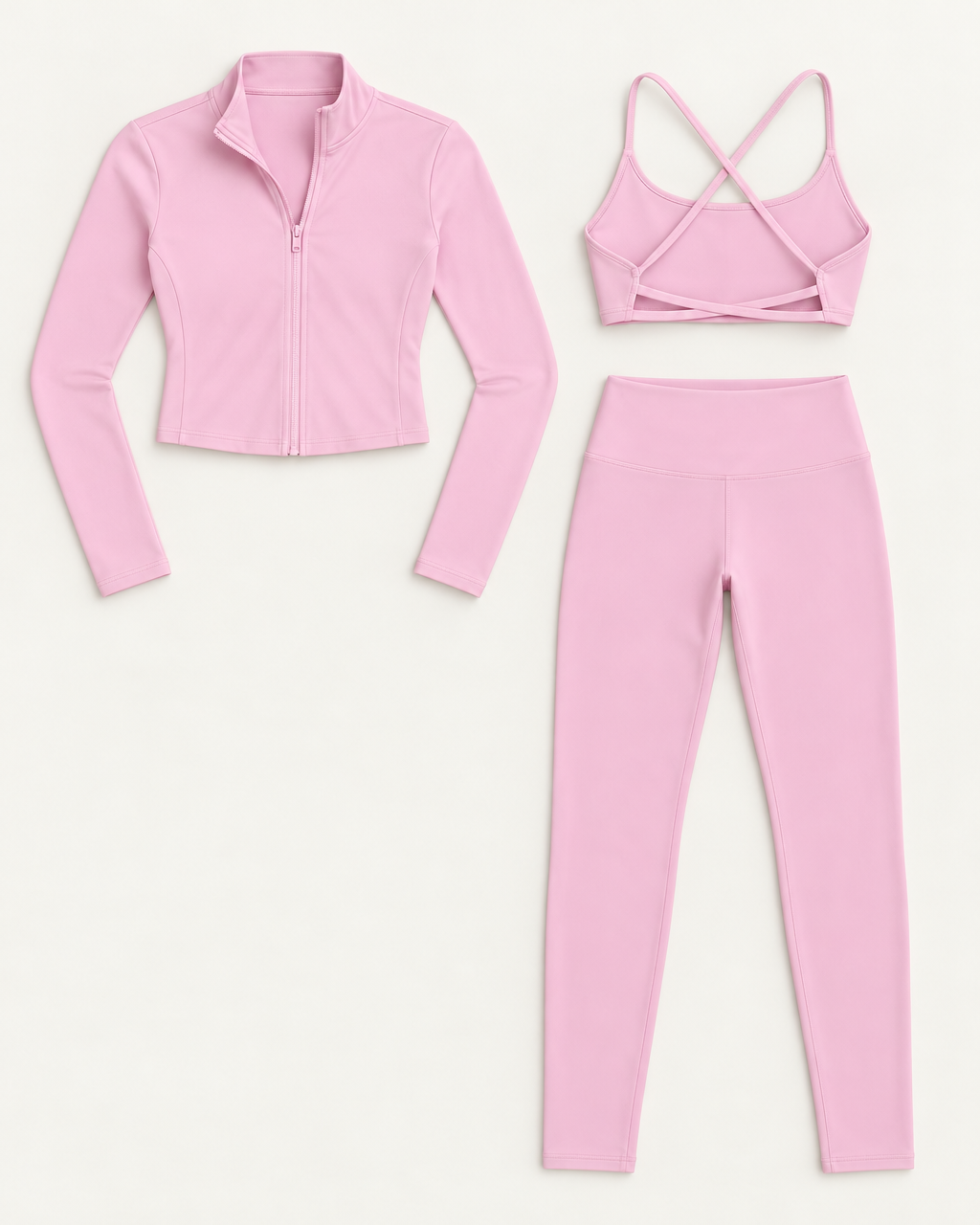Core 3-Piece Set Blush Pink flat lay