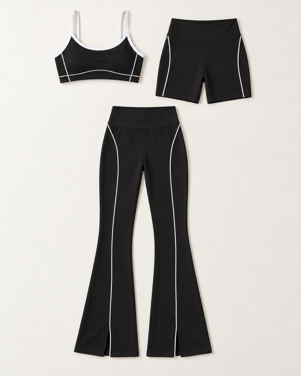 Contrast 3-Piece Set Shadow Black flat lay
