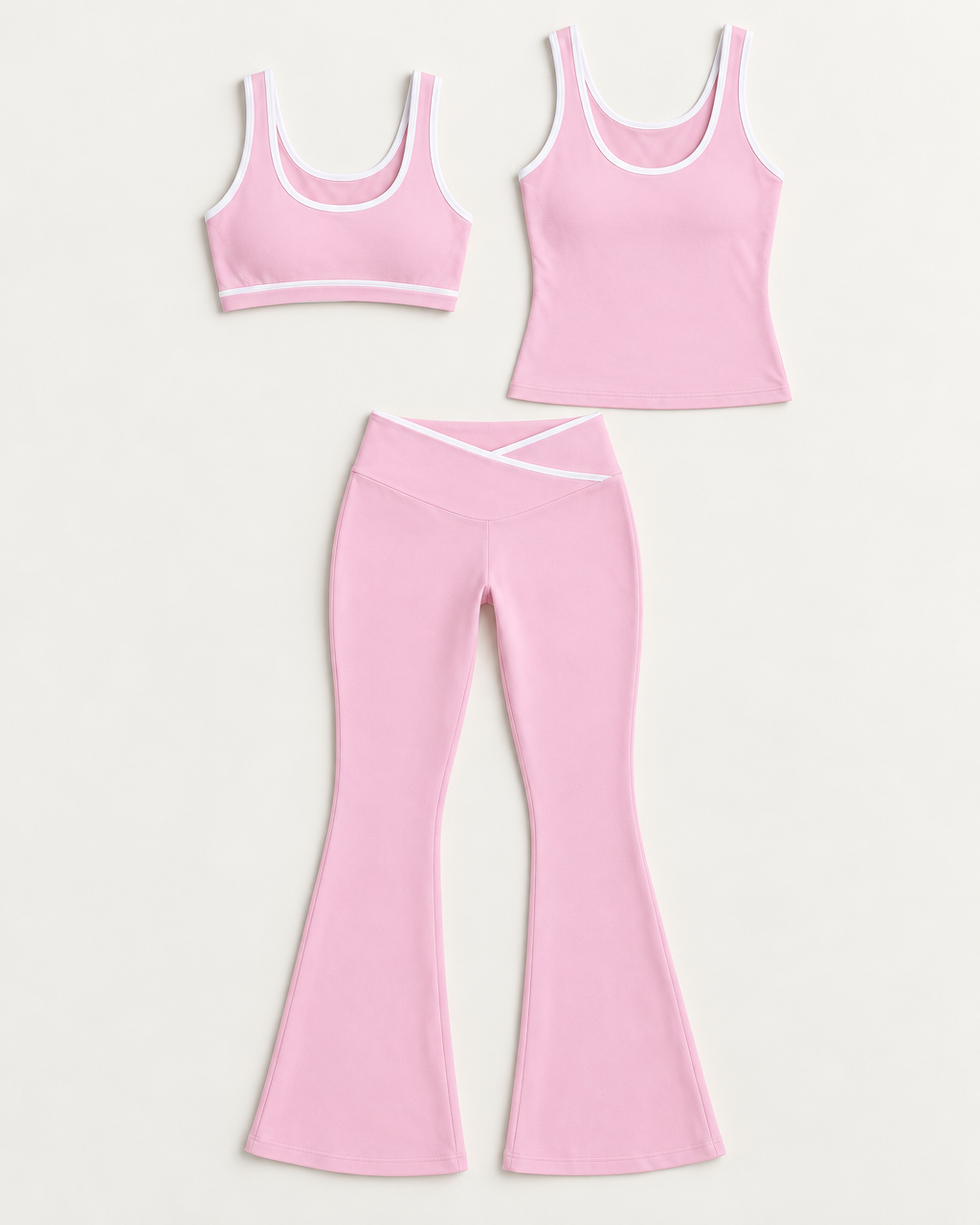 Flow 3-Piece Set Blush Pink flat lay