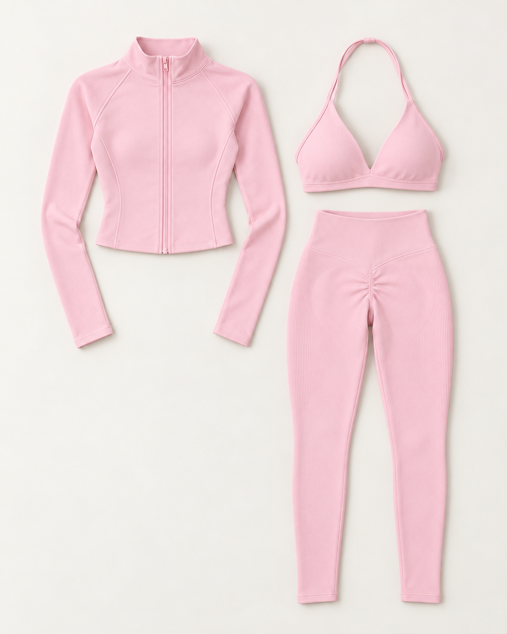 SuperSculpt 3-Piece Set Baby Pink flat lay