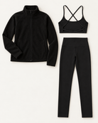Core Fleece 3-Piece Set Shadow Black flat lay
