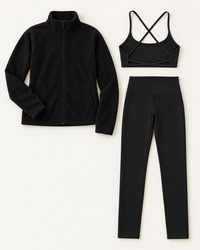 Core Fleece 3-Piece Set | Shadow Black