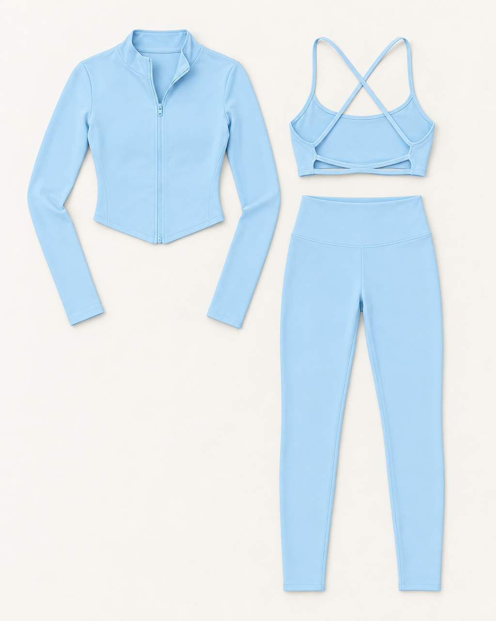 Core 3-Piece Set Sky Blue flat lay