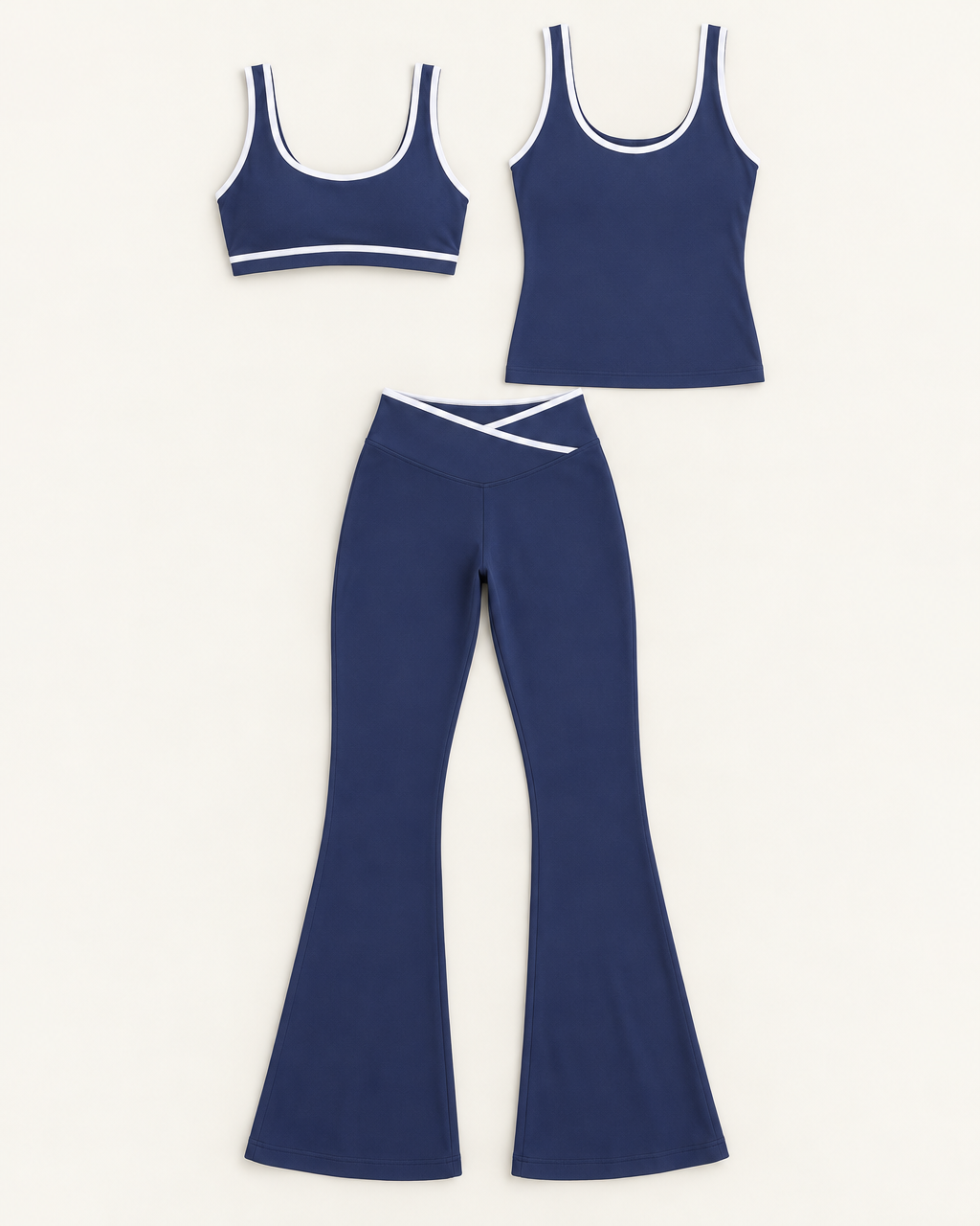 Flow 3-Piece Set Navy Blue flat lay